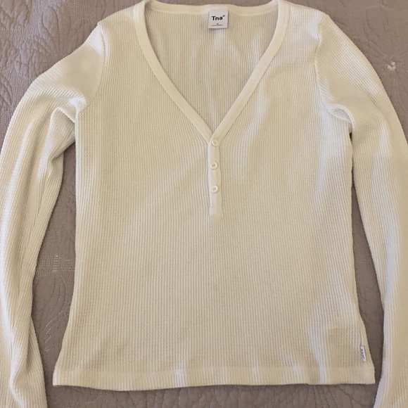 Tna Thermal Henley Long Sleeve White M - Picture 3 of 6
